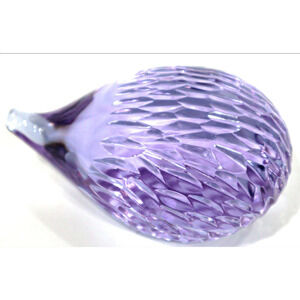 Miloslav Janků Purple Alexandrite Glass Hedgehog Paperweight Figurine MCM EUC